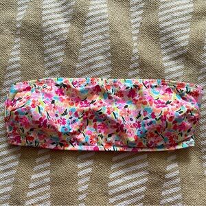 No Boundaries Strapless Bandeau Colourful Floral Bikini Top